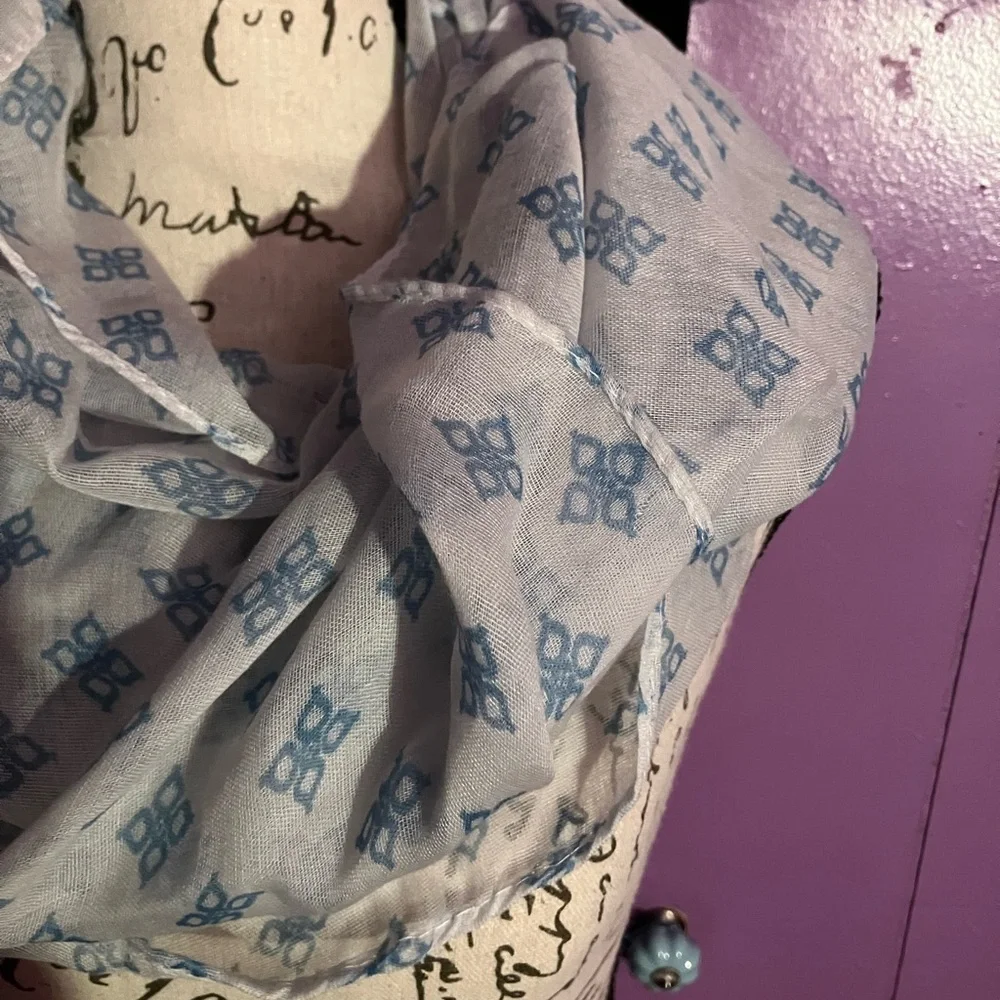 Elegant Blue and White Scarf